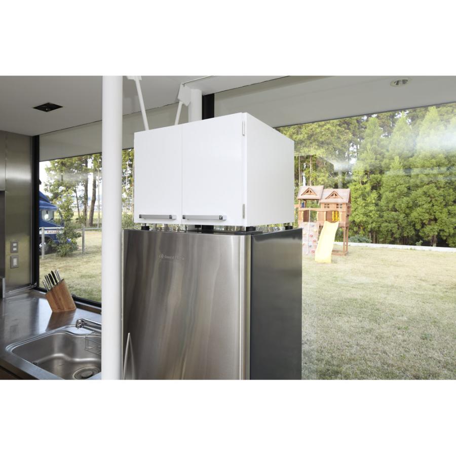 dinos（ディノス） 光沢仕上げ・冷蔵庫上ストッカー 幅57cm（脚部59cm