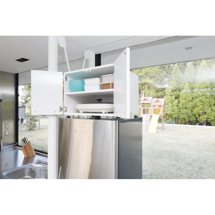 dinos 光沢仕上げ・冷蔵庫上ストッカー 幅57cm（脚部59cm