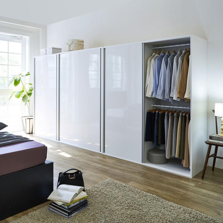 dinos（ディノス） 光沢仕上げ 引き戸ロッカー 幅90cm 衣類収納 ワード