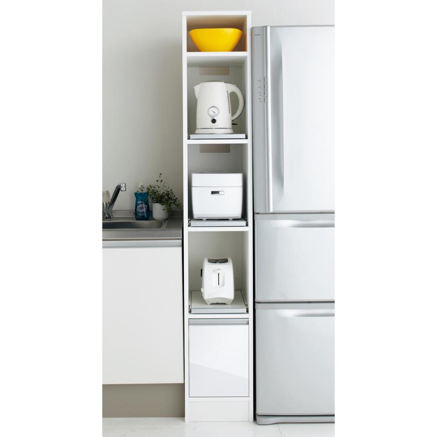 キッチン収納 レンジ台 キッチンラック 奥行スリム 幅が選べる 省スペース家電収納庫 幅52.5cm 527417