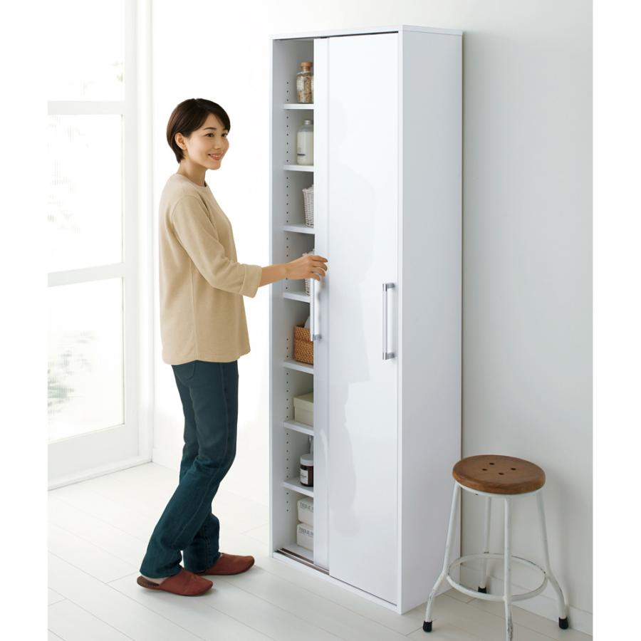 dinos（ディノス） すっきり隠せる薄型引き戸収納庫 幅82.5cm トイレ