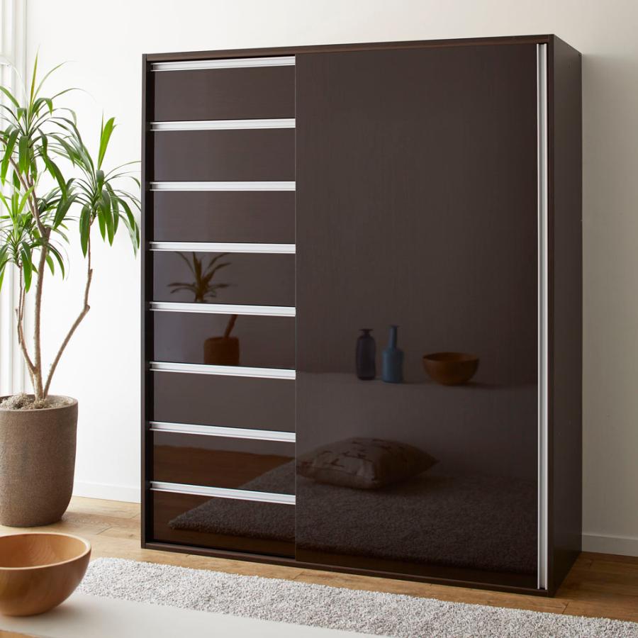 dinos（ディノス） 衣類をまとめて収納できる光沢仕上げタワーチェスト