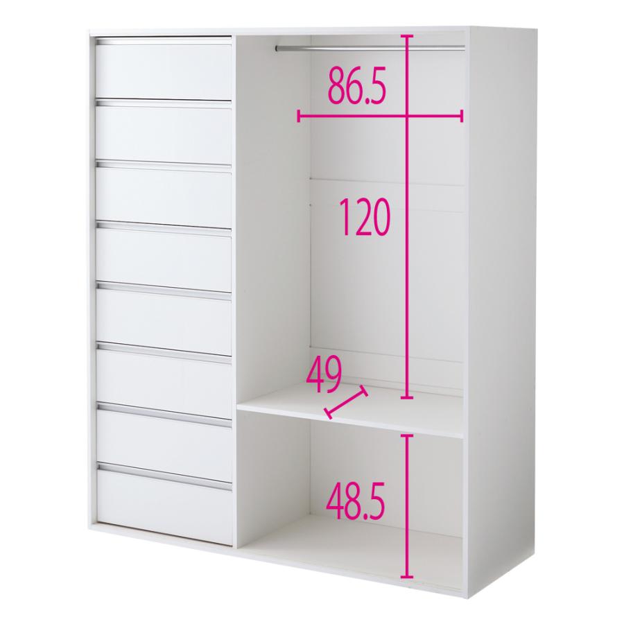 dinos（ディノス） 衣類をまとめて収納できる光沢仕上げタワーチェスト