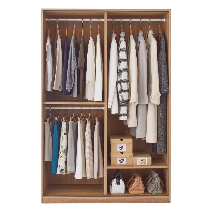 ディノス　洋服タンス　ワードローブ　扉・キャスター付き　匿名配送 dinos（ディノス） 隠しキャスター付き間仕切りワードローブ 幅120cm