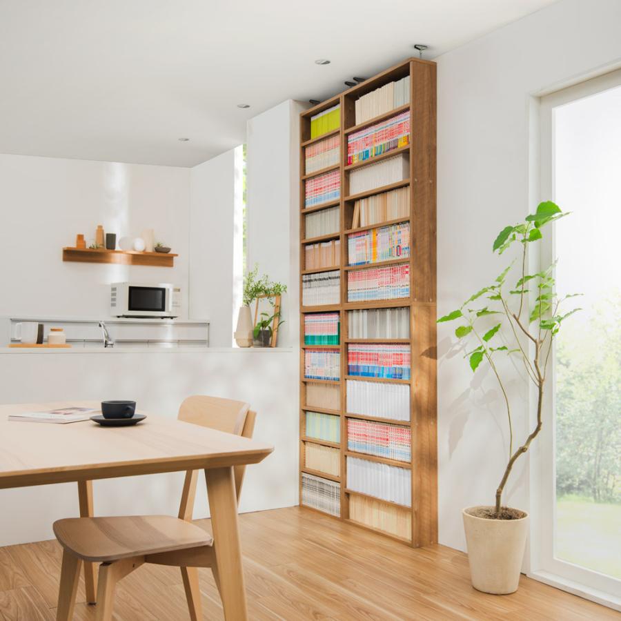 ディノス dinos コミックラック 本棚 幅81cm 奥行15.5cm コンパクト設置薄型コミックラック 幅81cm 通販 - ディノス