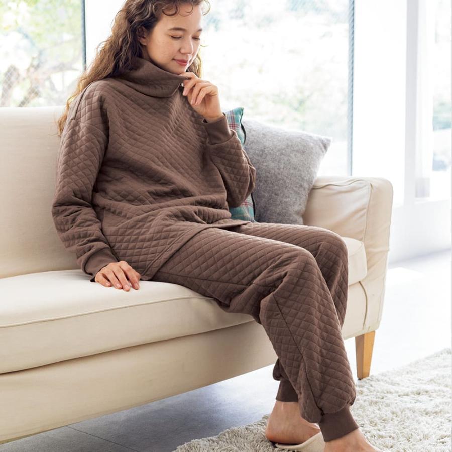 dinos（ディノス） ホカロン 3首あったか腹巻き付きキルトパジャマ M