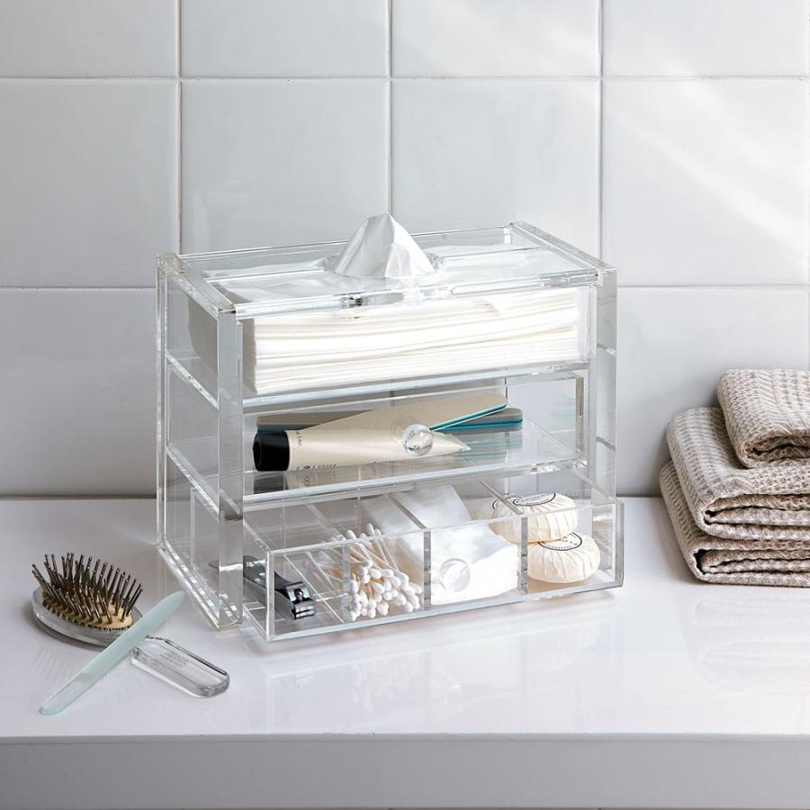 正規品 インテリア雑貨 日用品 ティッシュケース ティッシュカバー 引出し1段 アクリル製引出し付きティッシュボックス 注目の Kwsrbd Com