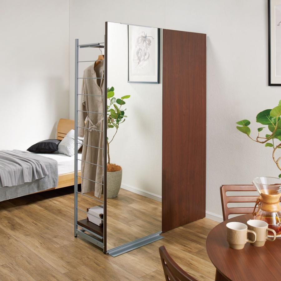 dinos（ディノス） 手軽に間仕切り パネル収納ハンガーラック 「ミラー