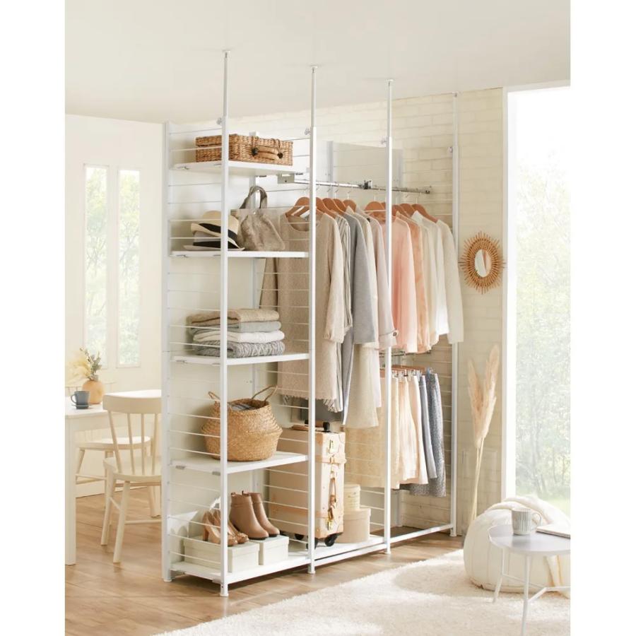 ブルックリン風間仕切り収納 ハンガー2段 幅90cm & 2段 連結用幅88cm