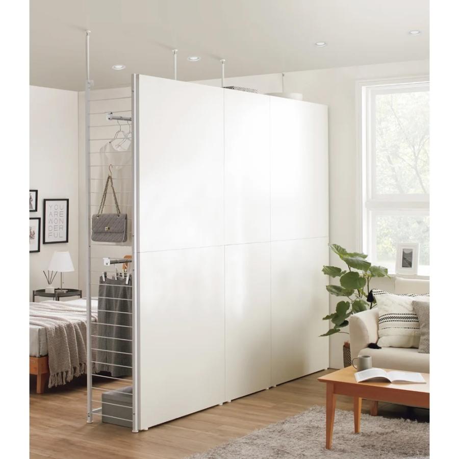 dinos（ディノス） ホワイト間仕切り収納 ハンガー2段タイプ 幅90cm