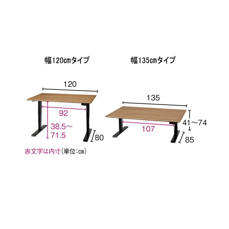 dinos（ディノス） ≪幅135cm≫ 座卓としても使える電動昇降リビング