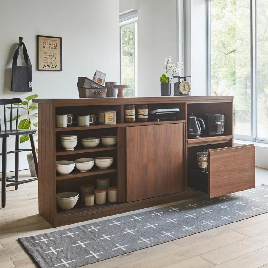 高品質の激安 家具 収納 キッチン収納 食器棚 キッチンカウンター カウンターワゴン Vineii ヴィネ2 アイランドカウンターウォルナットタイプ 大理石調天板 幅90cm H 食器棚 キッチンボード Superiorcarbide Com