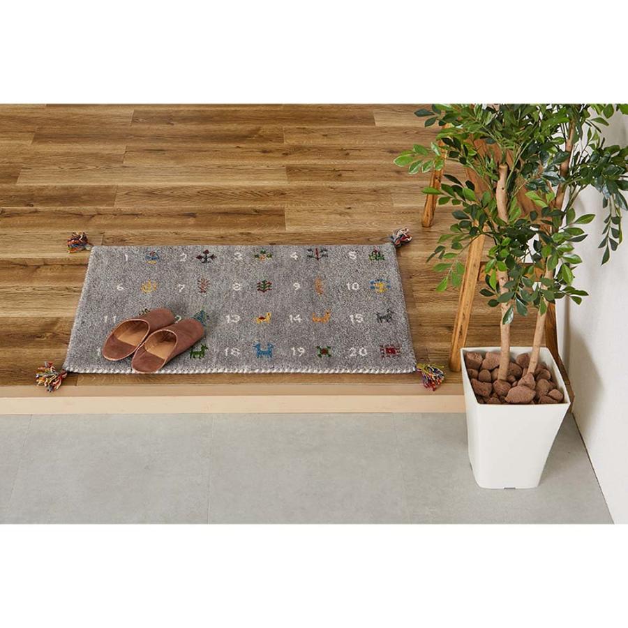 ギャッベラグ gabbed 玄関マット dinos（ディノス） Gabbeh/ギャッベ インド製マット 約45cm×75cm