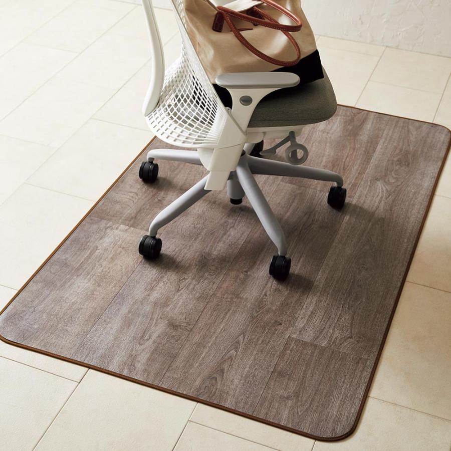 ≪約80×210cm≫ 古材フローリング調キッチンマット カーペット ラグ マット キッチンマット H94642の画像