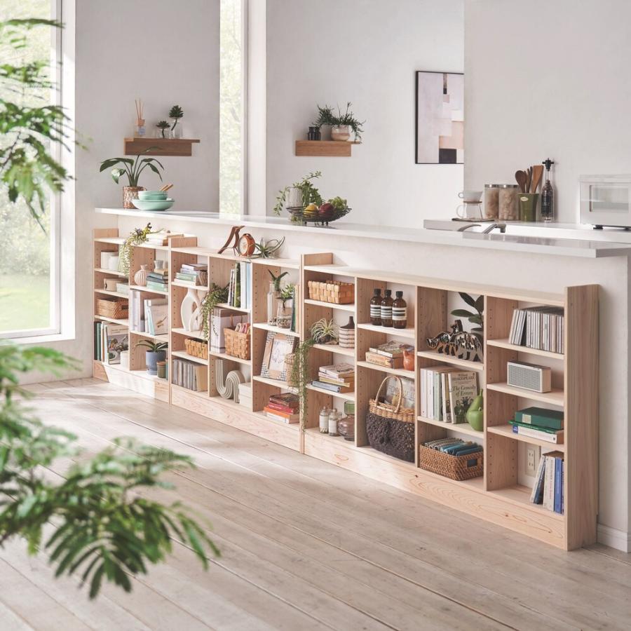 dinos（ディノス） 薄型奥行15cm国産東濃檜の天然木頑丈ラック 幅150cm