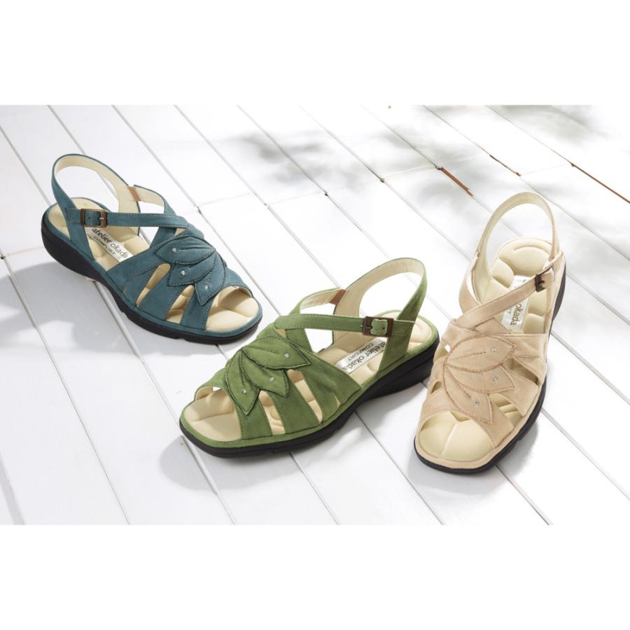 バッグ 靴 アクセサリー パンプス サンダル あとりえokada 4e軽量 リーフデザインサンダル Ya0923 ディノス Paypayモール店 通販 Paypayモール