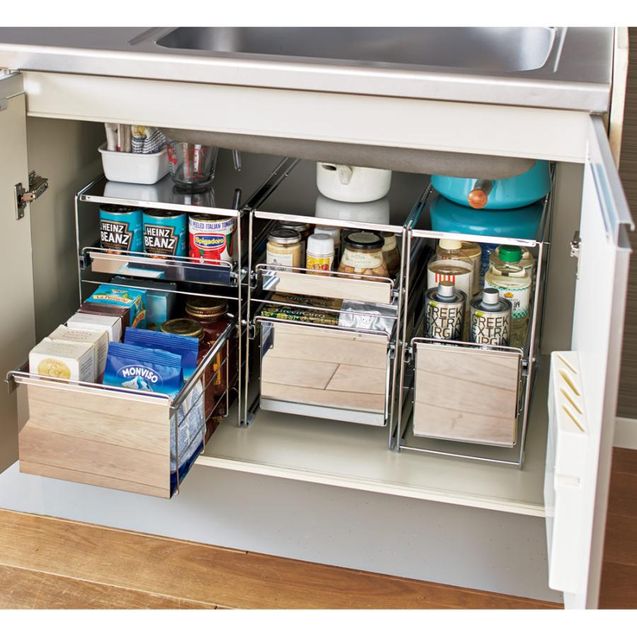 送料込み　ディノス　ステンレス製 隙間 キッチンラック 幅20奥行60.5高さ159cm］ ステンレス製キッチンすき間収納ワゴン