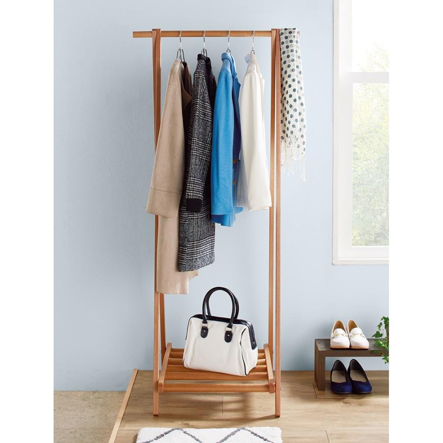 dinos（ディノス） 頑丈天然木A型ハンガーラック 幅88cm 衣類収納