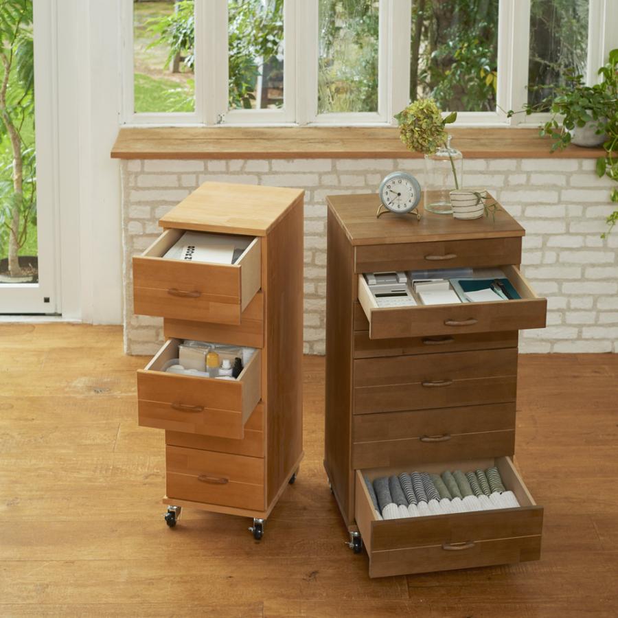 美品•日本製【ディノス】5段チェスト/ 大4•小2引出し❷ 北欧ジュエリー収納付チェスト ロータイプ 幅80cm・4段（高さ89cm