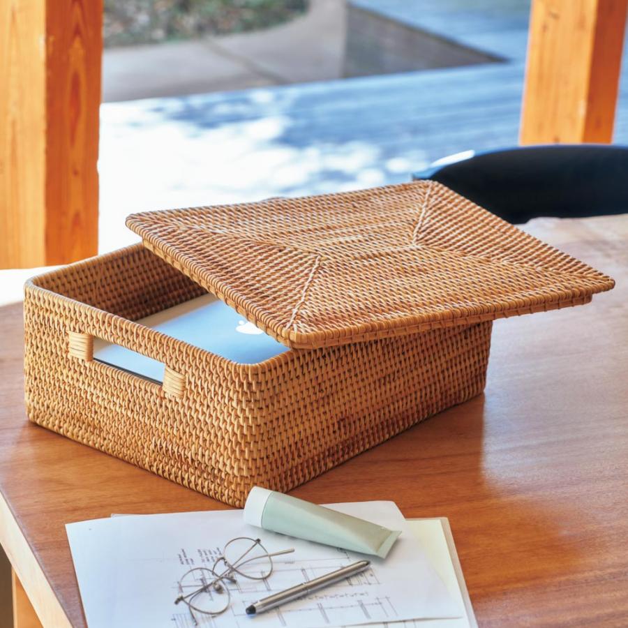 dinos - ラタン蓋つき納めるボックス席 約幅40奥ふかさ30高さ20糎 小物納める 無償性ボックス席 かご納める 660402 ディノス