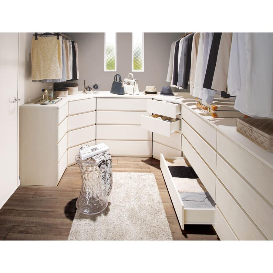 スペースを有効活用 コーナー用チェスト 幅87.5奥行60cm・3段（高さ68cm）