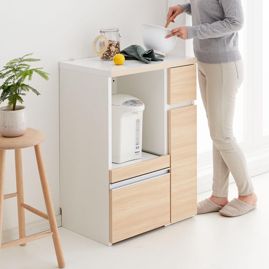 ≪幅60cm奥行40cm≫ サイズが選べる家電収納キッチンカウンター ロータイプ 幅60cm キッチン収納 キッチンカウンター 629604の画像