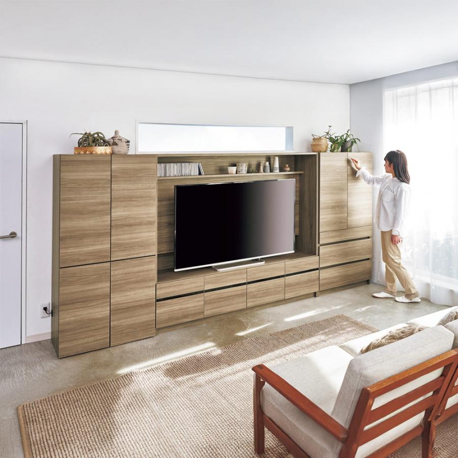 【美品・送料設置込】ディノス コーナー壁面収納 テレビボード 左壁付け(予備付) コーナー壁面収納テレビ台 幅117高さ180cm 左壁設置用 【ハイバック