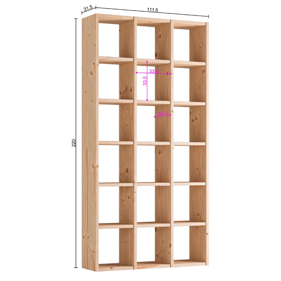 dinos（ディノス） 国産杉シェルフ 横3列×縦6段（幅111.5cm高さ220cm