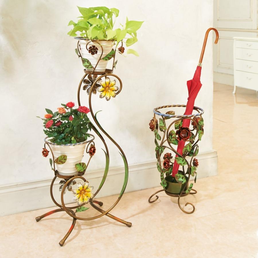 信頼 ガーデニング フラワー ガーデニング用品 エクステリア プランター 鉢 フラワースタンド 家具 収納 イタリア製アイアンローズシリーズ プランター3段 5445 交換無料 Technet 21 Org