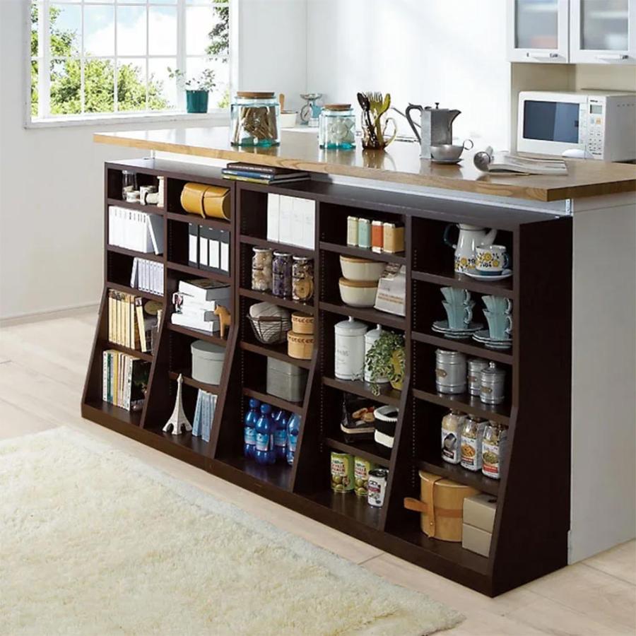 dinos（ディノス） 組立不要 1cmピッチ 薄型窓下収納ラック 幅116cm