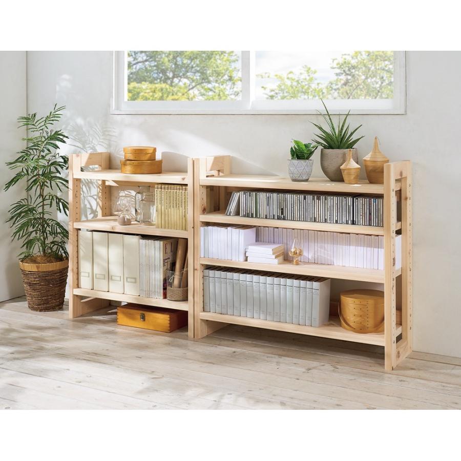 dinos 国産檜頑丈本棚 オープン 幅100高さ89cm 本棚 ラック シェルフ