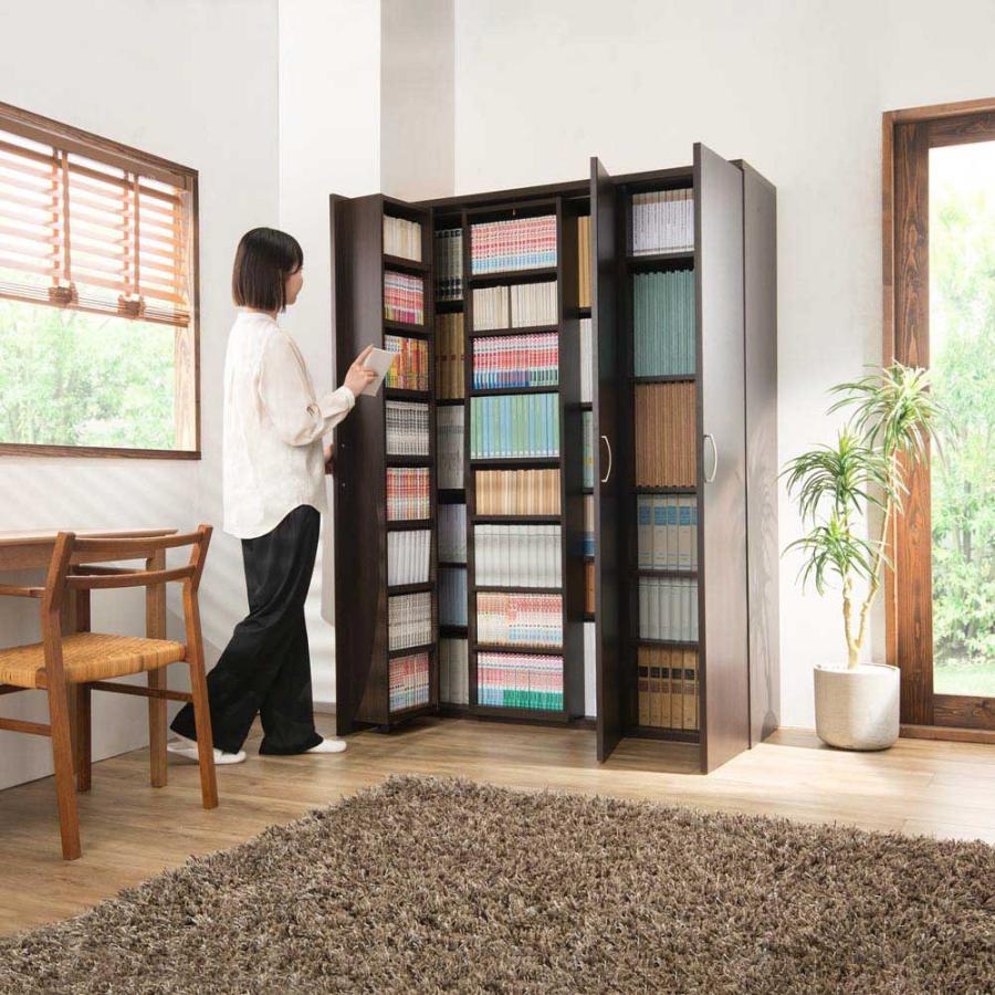 dinos（ディノス） 本に迷わずたどり着ける扉付きスライド本棚 幅120cm