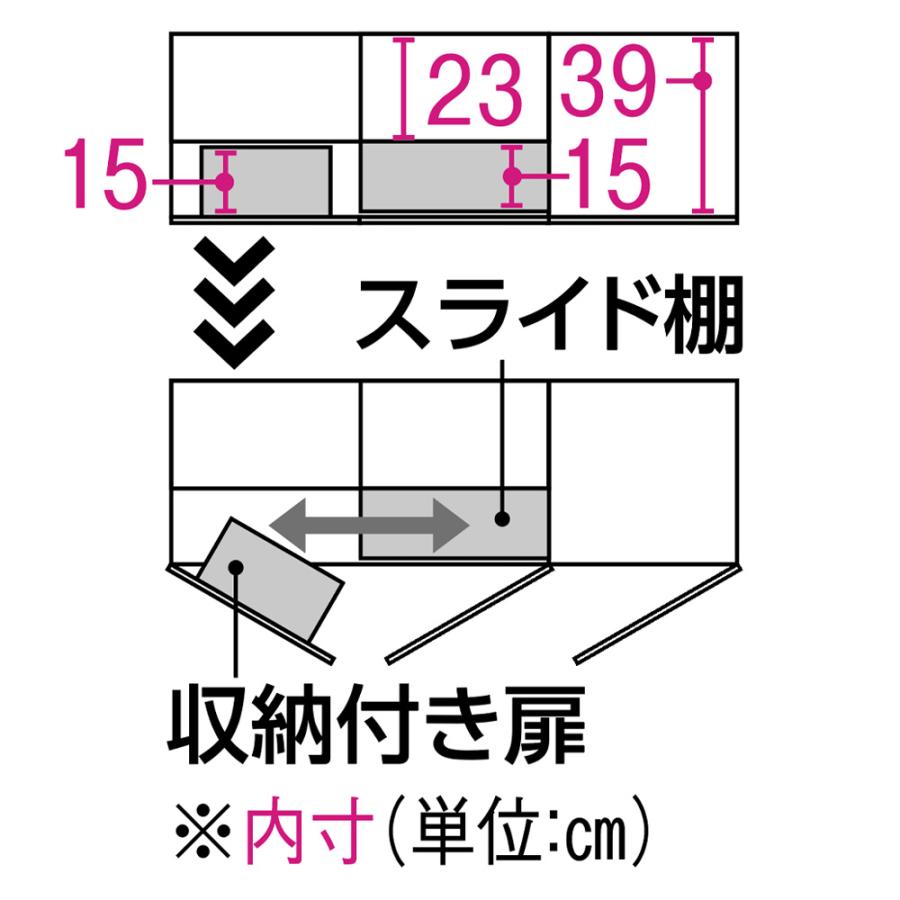 本に迷わずたどり着ける扉付きスライド本棚 幅120cmタイプ 本棚 ラック シェルフ ブックシェルフ 書棚 589288の画像