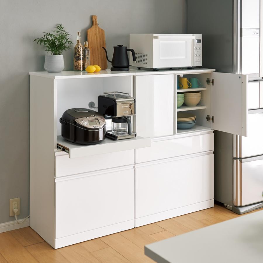 国産杉の無垢材キッチン収納 パントリーキッチンラック 幅119奥行51cm