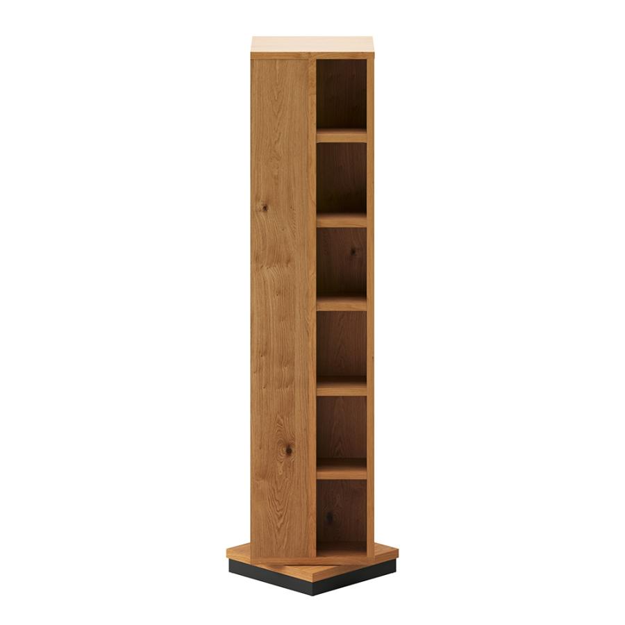 雑誌も収納できる完成品回転ラック 高さ147cm 幅・奥行34cm 本棚 ラック シェルフ 628266の画像
