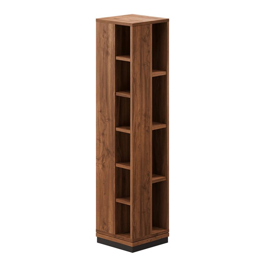 雑誌も収納できる完成品回転ラック 高さ147cm 幅・奥行34cm 本棚 ラック シェルフ 628266の画像
