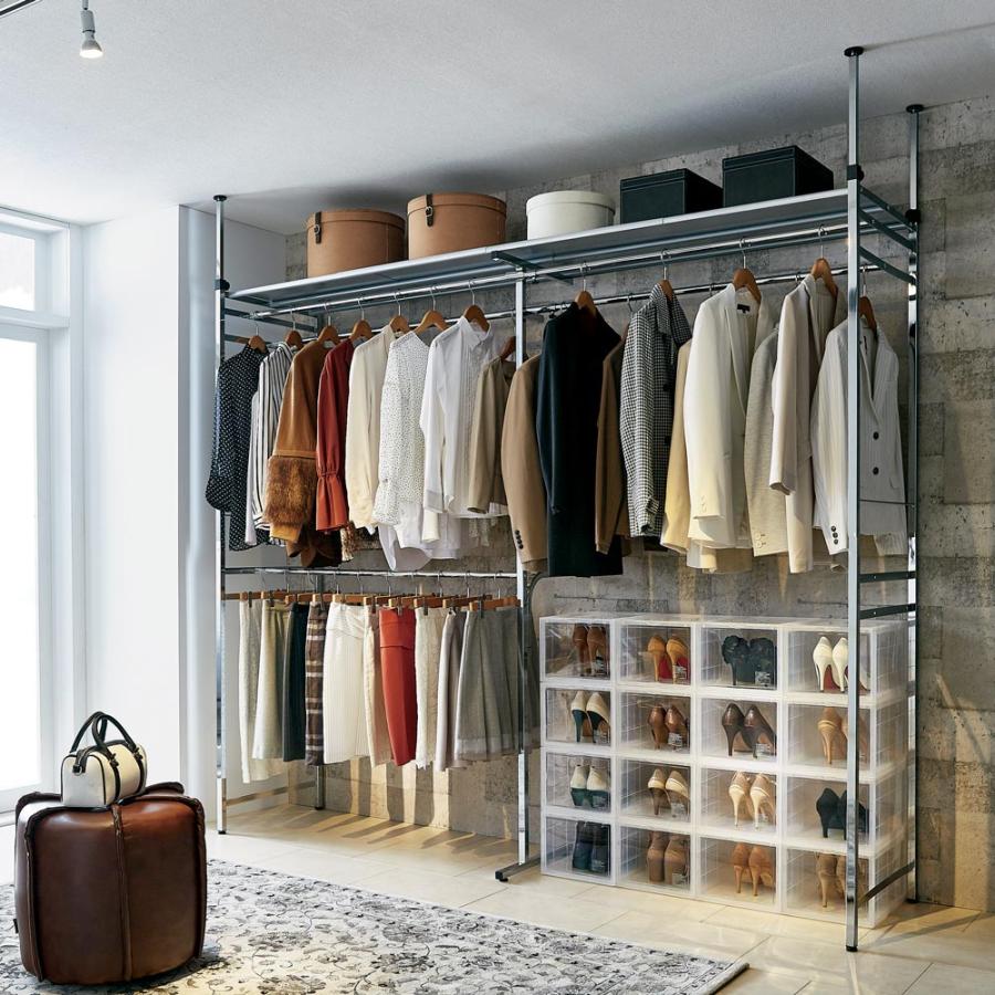 即納特典付き 家具 収納 衣類収納 パイプハンガー Shinevarie シャインバリエ クローゼットシリーズ クローゼットダブル 幅150cm 250cm H メール便なら送料無料 Orientalweavers Com