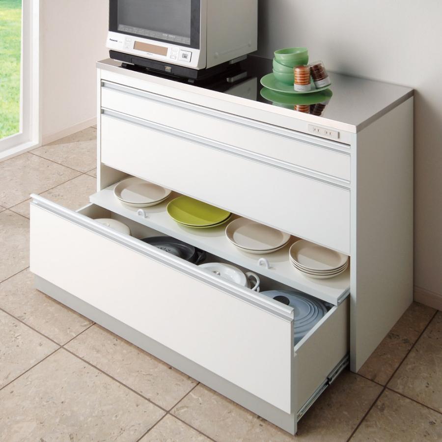 Dinos キッチンカウンターロータイプホワイトオープンシェルフ 【公式