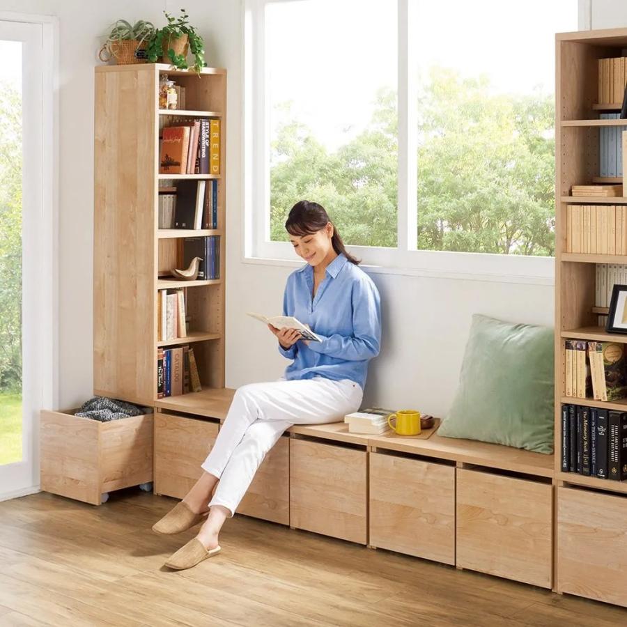 dinos ディノス ベンチブックシェルフ ベンチ付き 本棚 コミックシェルフ