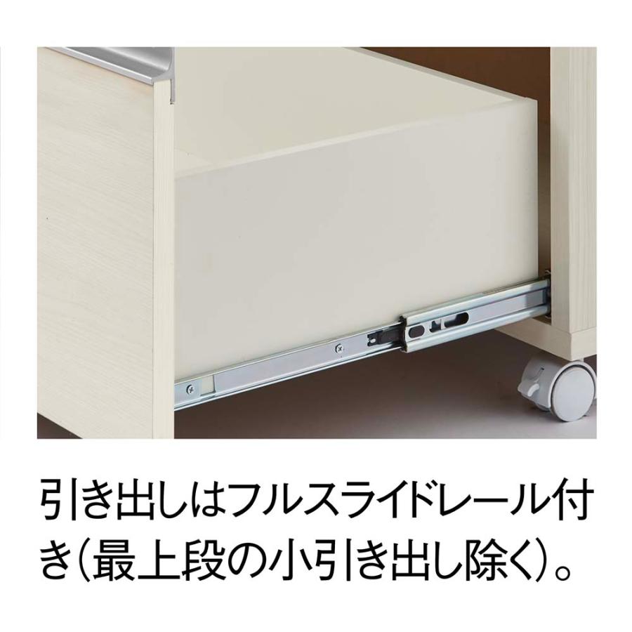 移動できる光沢ステンレス天板キッチンカウンター 幅60.5cm 4段・高さ85.5cm キッチン収納 キッチンカウンター 641501の画像