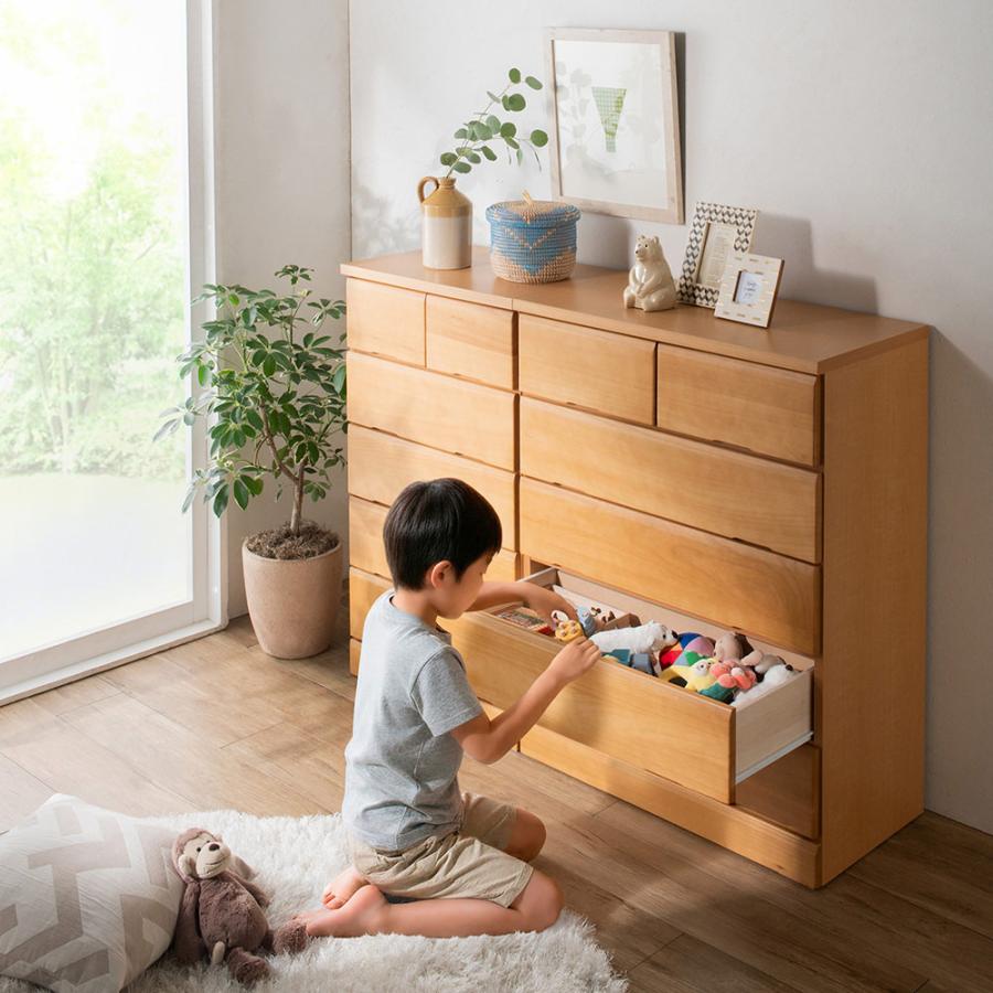 ≪幅60cm≫ サイズが豊富に選べる天然木レール付きチェスト 4段タイプ（高さ85cm） リビング収納 リビング 645105の画像