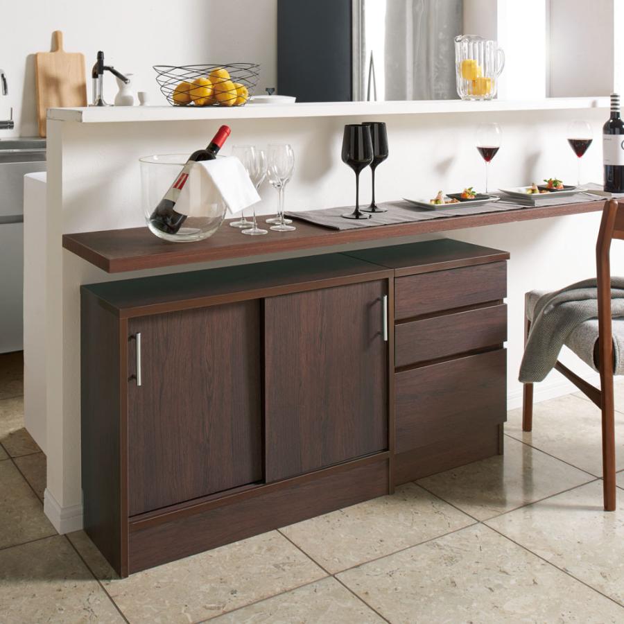 家具 収納 キッチン収納 食器棚 カウンター下収納 高さ60cm カウンターダイニング下に納まる収納庫 引き戸 幅119奥行25cm ディノス Paypayモール店 通販 Paypayモール