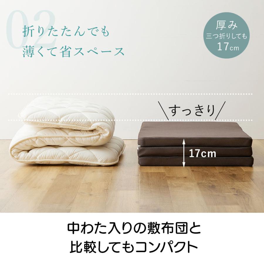 三つ折り敷布団 三つ折り高反発敷布団（中材にブレスエアー®使用） | 製品 | 寝具/家具