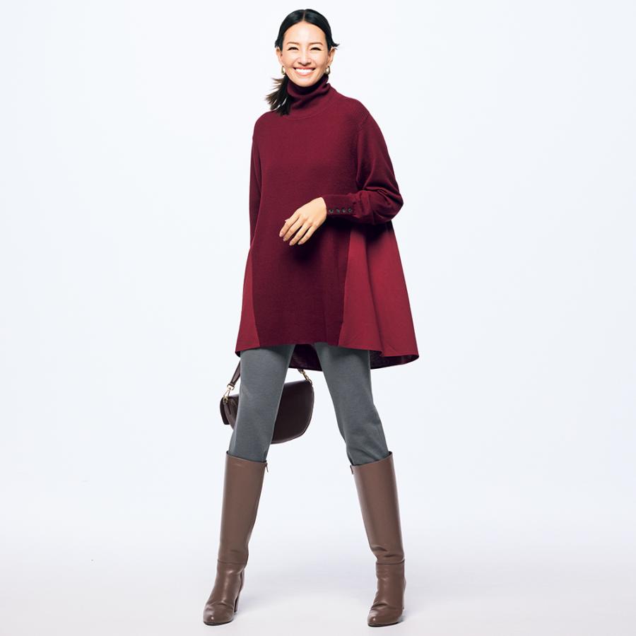 ニット×ジャージードッキング チュニック チュニック 長袖 七分袖チュニック 128101 ニット×ジャージードッキング チュニック チュニック 長袖 七分袖