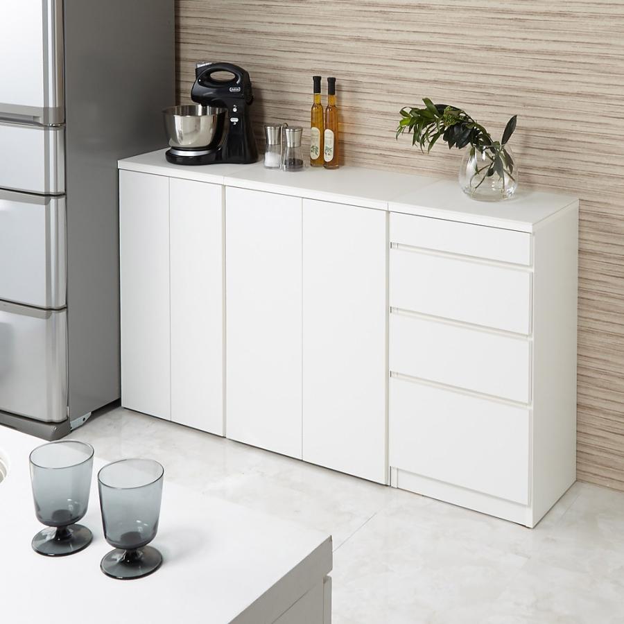 家具 収納 キッチン収納 食器棚 キッチンカウンター 引き出し幅75cm 組み合わせ自在の薄型人工大理石天板カウンター カウンターワゴン 専門店