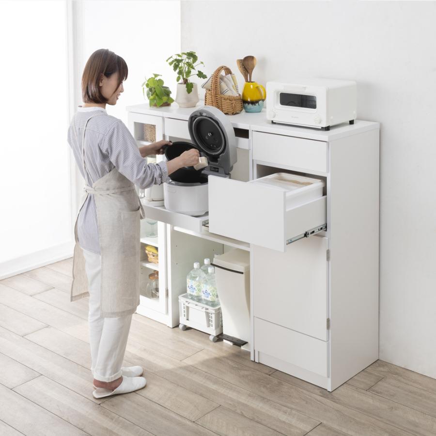 ご飯が盛りやすい「おコメ本位」シリーズ 食器収納 幅30cm キッチン収納 キッチンストッカー 隙間収納 629602の画像