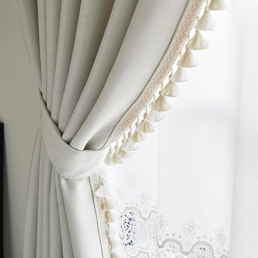 dinos（ディノス） ≪幅100cm×丈105cm 2枚≫ フリンジ付き遮光カーテン