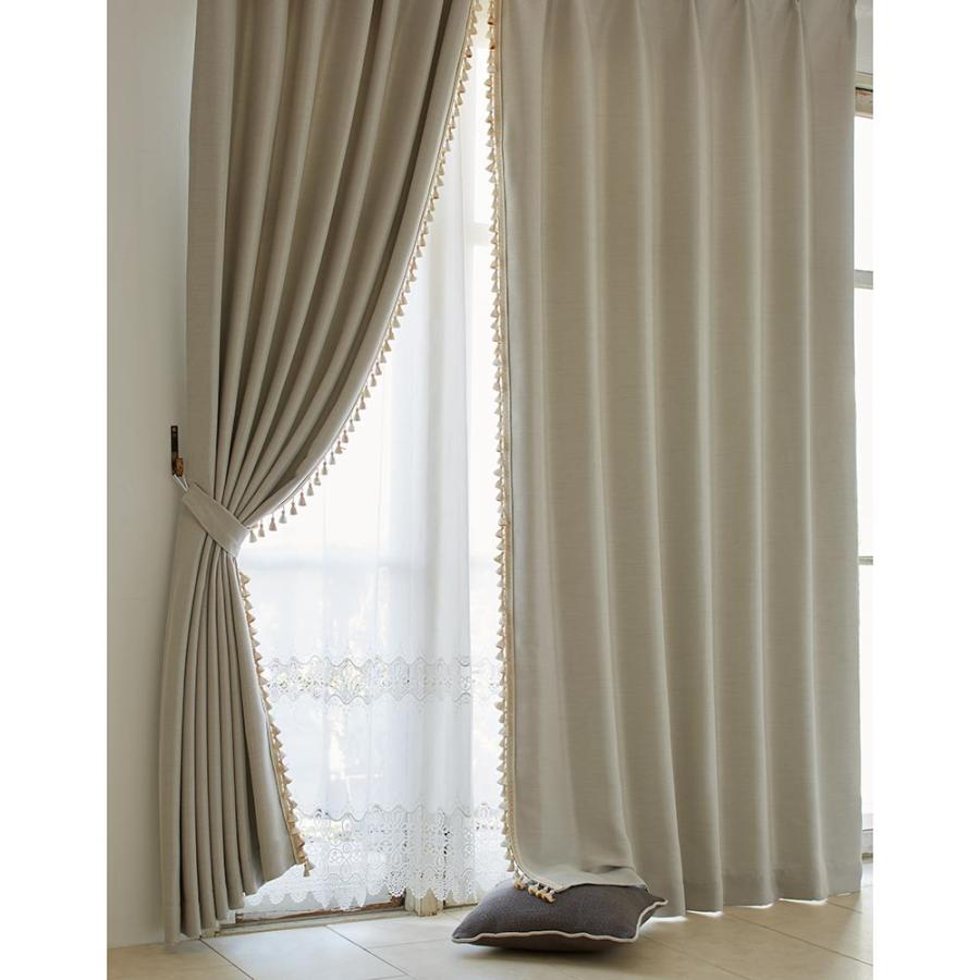 dinos（ディノス） ≪幅100cm×丈230cm 2枚≫ フリンジ付き遮光カーテン