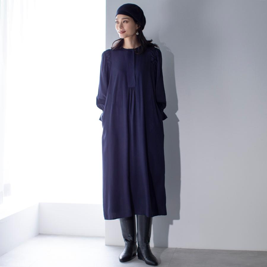 ウエストリボンギャザー切り替えワンピース ワンピース マキシワンピース ロングワンピース N60670 dinos（ディノス） ウエストリボンギャザー切り替えワンピース