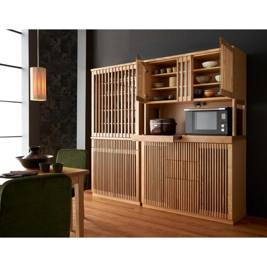 木製キッチン収納 2m モダンスタイル 北欧モダンキッチンラック| コンセント付きで利便性を高めた多機能収納